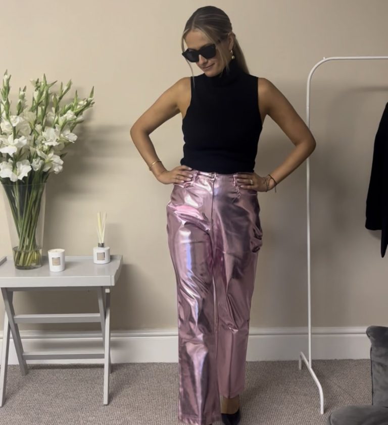 Shine Bright in This Season’s Metallic Trousers Trend